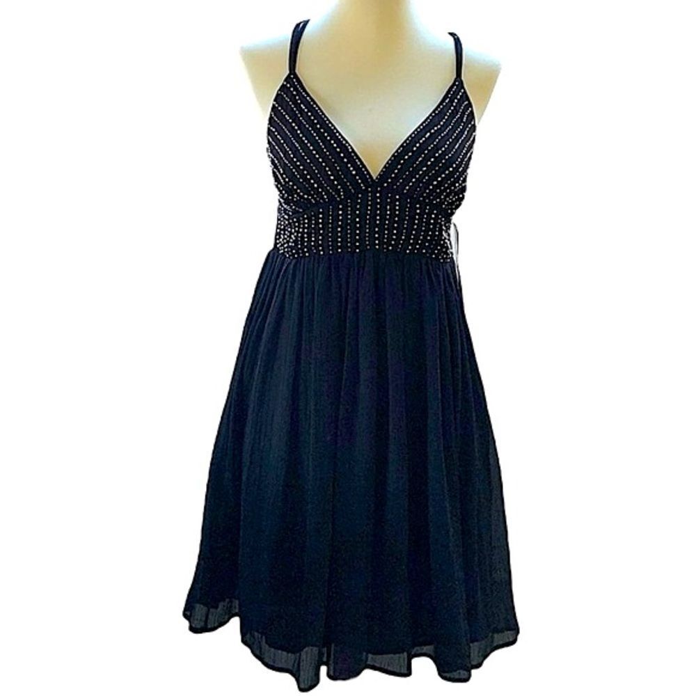 Zara Dress Black Beaded Tulle Sparkly Dress Size Medium - Picture 8 of 12